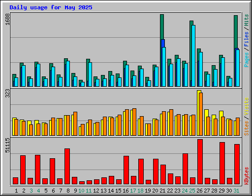 Daily usage for May 2025
